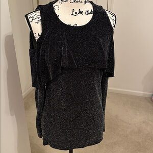 MICHAEL Michael Kors Black Glitter Blouse